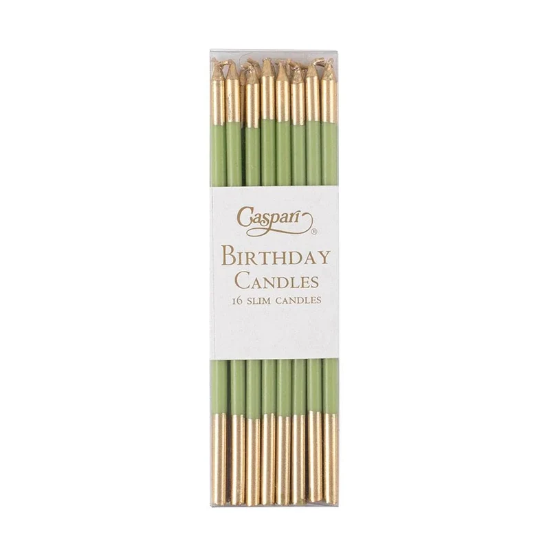 Bicolor verde folha de velas compridas / 16 pcs.