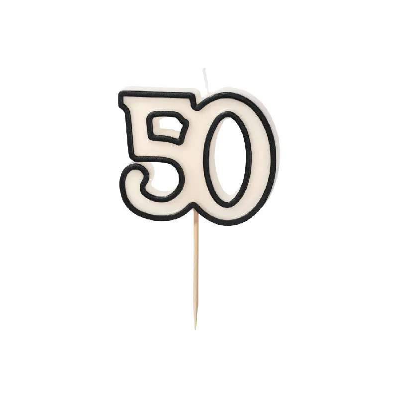 Vela número 50 borde negro