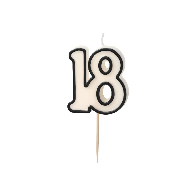 Vela número 18 borde negro;