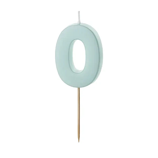 Vela numérica pastel azul claro