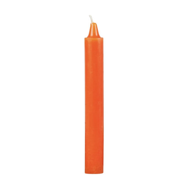 Vela cilíndrica basic naranja / 4 uds.