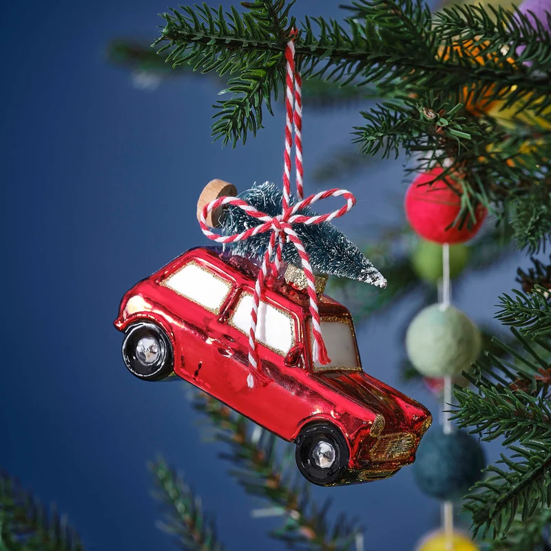 Adorno de Navidad coche rojo