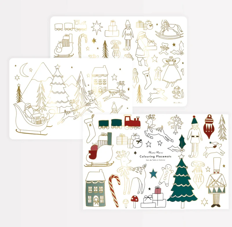 Individual para colorear Navidad / 8 uds.