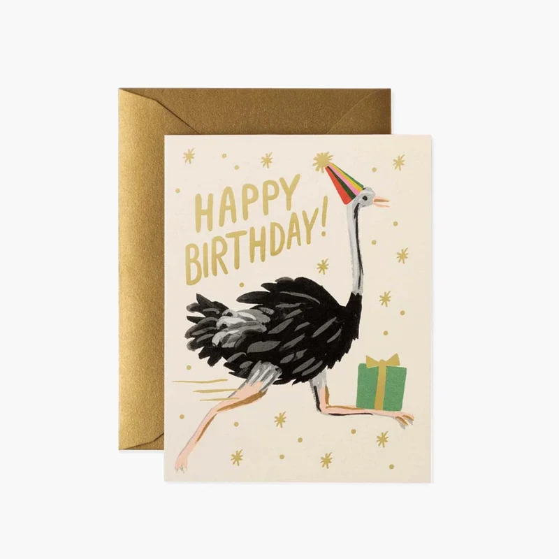 Tarjeta de felicitación avestruz R. Paper & Co