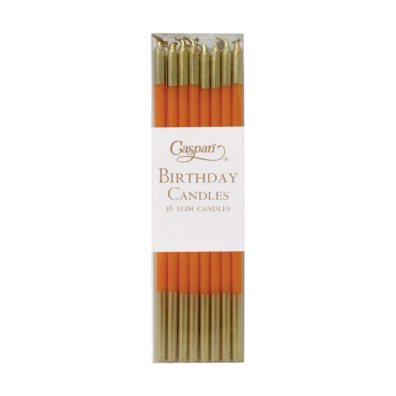 Velas largas naranja / 16 ud.