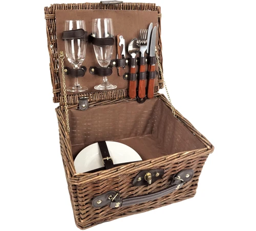 Cesta picnic de mimbre completa SUSSEX 2 pax.