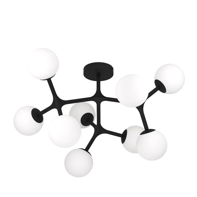 EGLO Maragall Plafón LED acero vidrio opalino mate negro blanco 39532 para cocina y salón