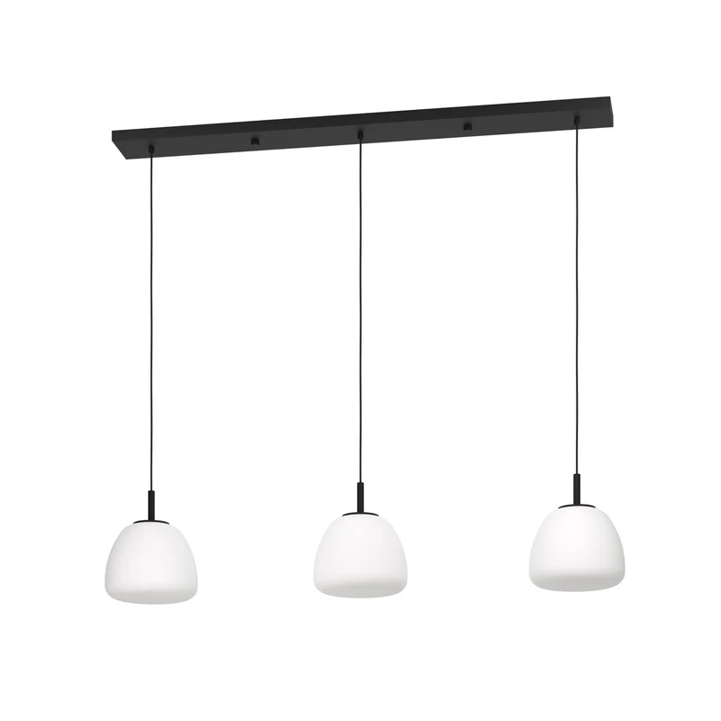 EGLO Balmes Lámpara de techo colgante acero vidrio opalino mate negro blanco