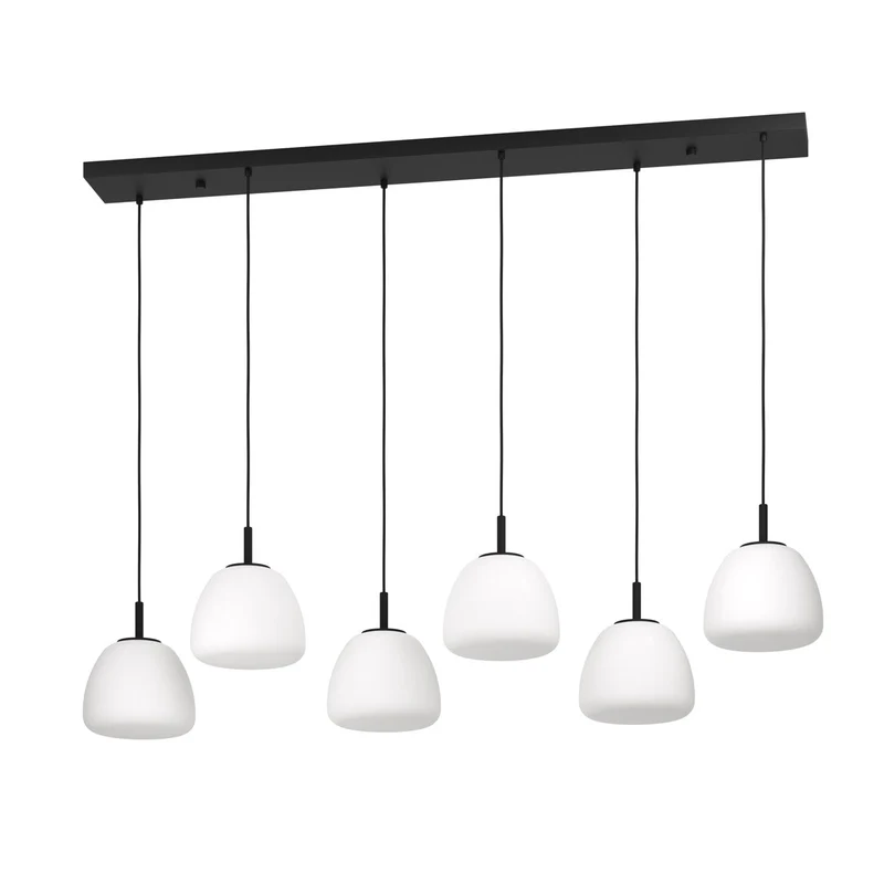 EGLO Balmes Lámpara de techo colgante acero vidrio opalino mate negro blanco