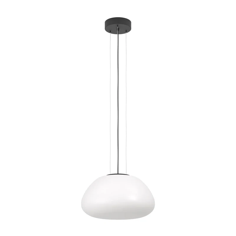 EGLO Balmes Lámpara de techo colgante acero vidrio opalino mate negro blanco