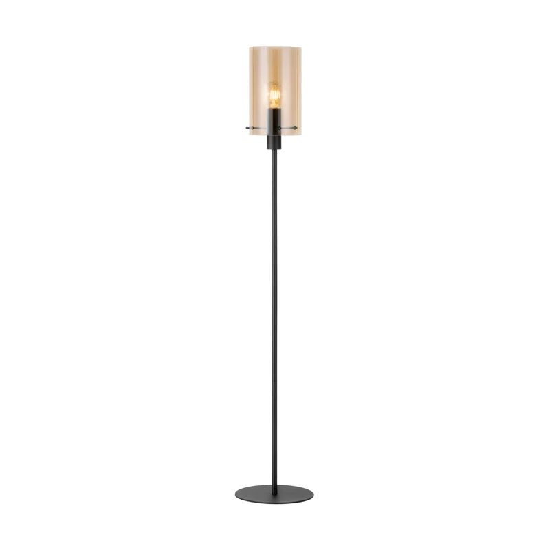 EGLO Polverara Lámpara de pie acero vidrio vaporizado negro ámbar 39542