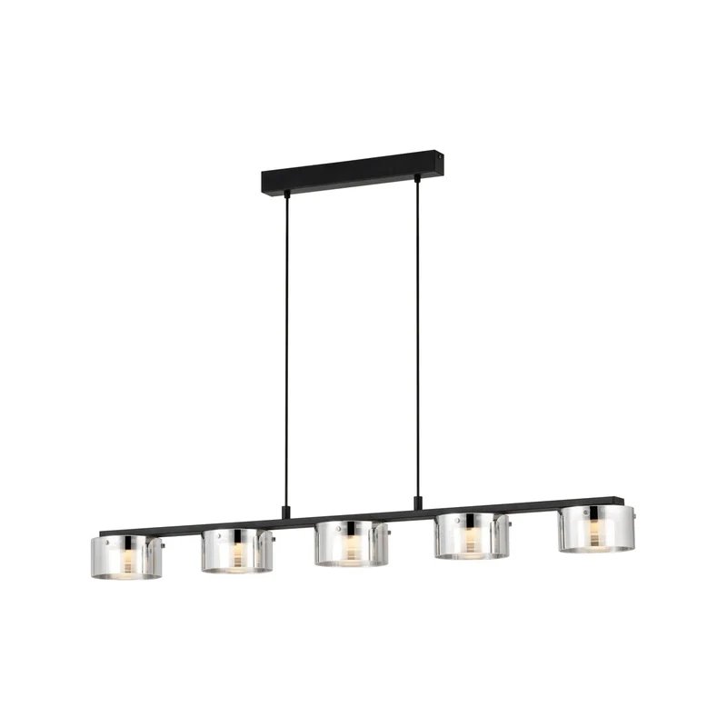 EGLO Copillos Lámpara de techo colgante LED regulable acero vidrio vaporizado negro 39875