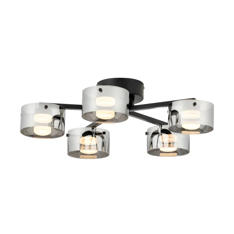 EGLO Copillos Plafón LED regulable acero vidrio vaporizado negro negro transparente 39874