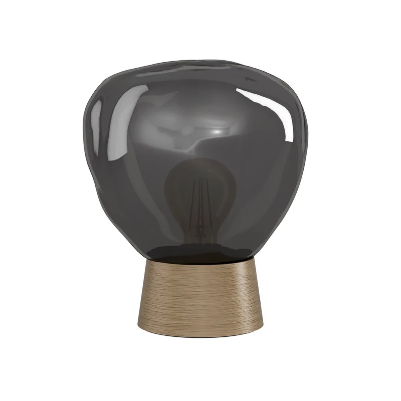 EGLO Magacela Lámpara sobremesa maderaacero vidrio vaporizado café gris