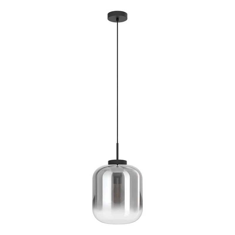 EGLO Bulciago Lámpara de techo colgante acero vidrio vaporizado negro negro transparente 39673