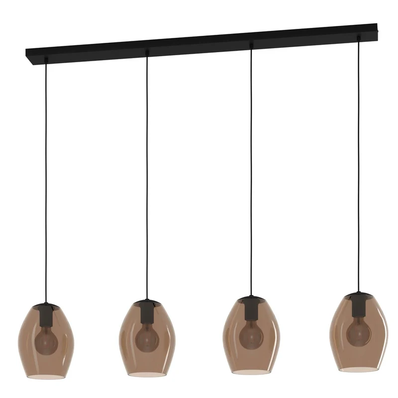 EGLO Estanys 1 Lámpara de techo colgante acero vidrio negro -