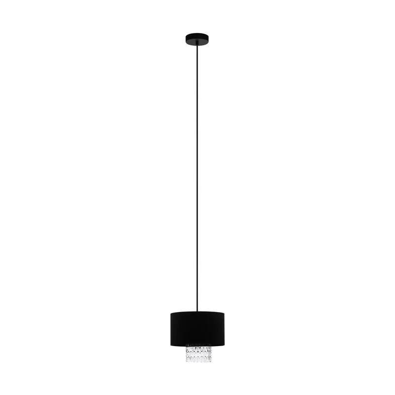 EGLO Sapuara Lámpara de techo colgante acero textilvidrio negro negroclaro 39977
