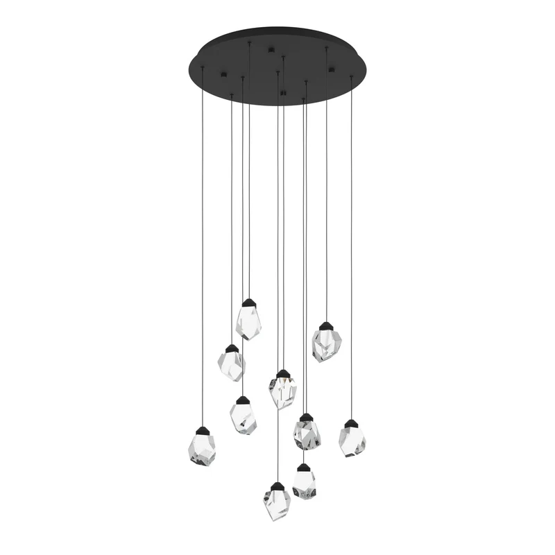 EGLO Sindicat Lámpara de techo colgante grande LED regulable acero negro cristal
