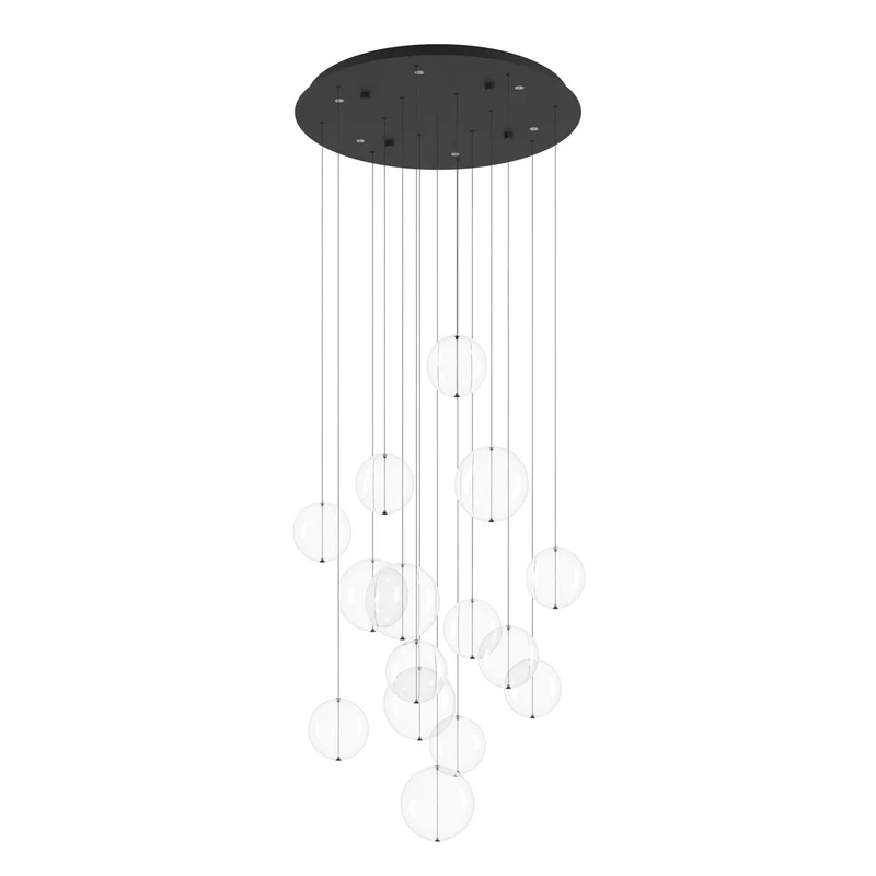 EGLO Espardello Lámpara de techo colgante grande LED regulable acero vidrio negro