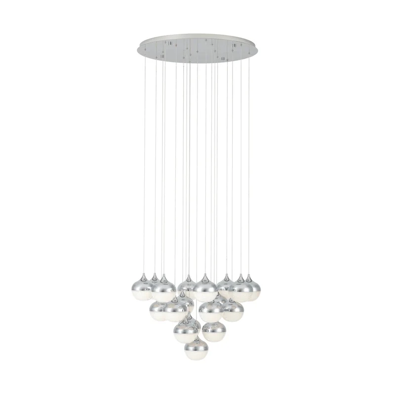 EGLO Mioglia Lámpara de techo colgante LED regulable acero plástico cromo granille 39528