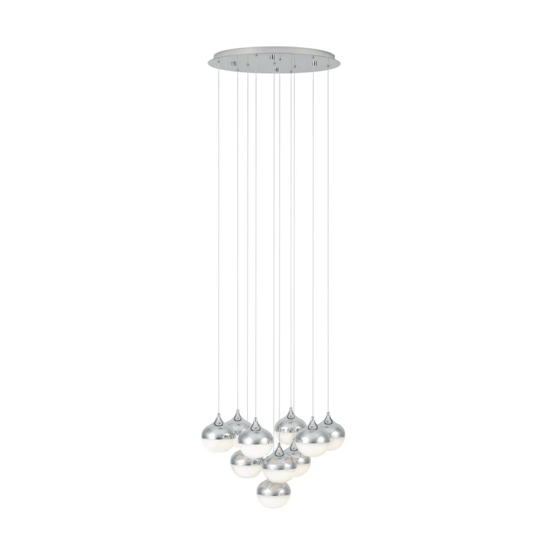 EGLO Mioglia Lámpara de techo colgante LED regulable acero plástico cromo granille 39527