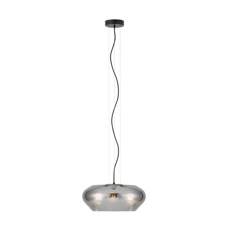EGLO Priorat Lámpara de techo colgante acero vidrio vaporizado negro negro transparente 39658