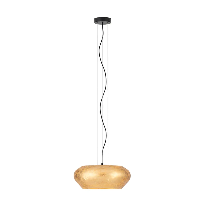 EGLO Priorat Lámpara de techo colgante acero vidrio negro dorado 39595