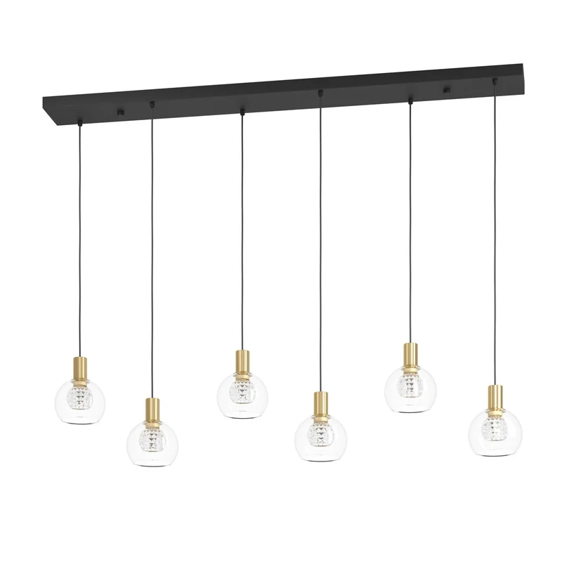 EGLO Terque Lámpara de techo colgante LED regulable acero vidrio negrolatón cepillado