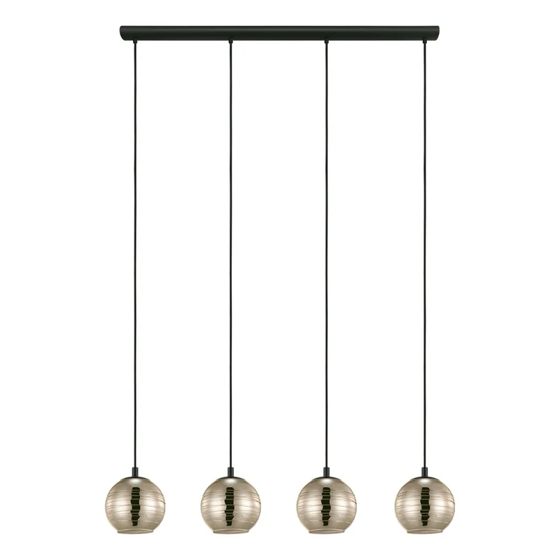 EGLO Lemorieta Lámpara de techo colgante acero vidrio vaporizado negro dorado 39686