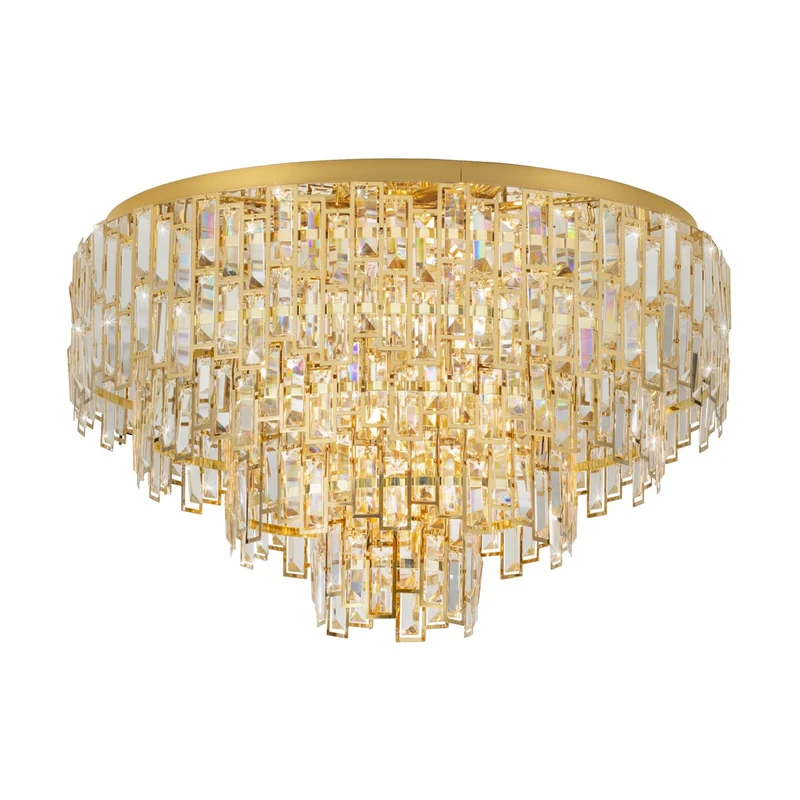 EGLO Calmeilles Plafón acero cristal latón claro 39612