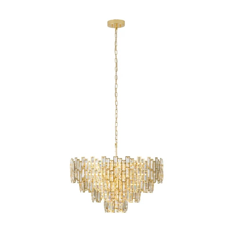 EGLO Calmeilles Lámpara de techo colgante clásico cristal acero latón claro 39614