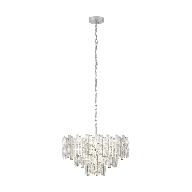 EGLO Calmeilles 1 Lámpara de techo colgante acero cristal cromo claro 39626