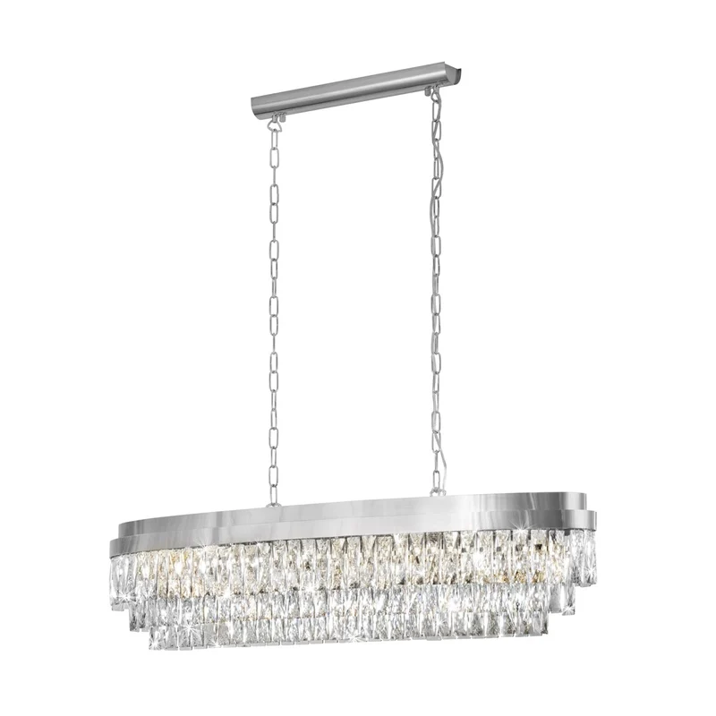 EGLO Valparaiso 1 Lámpara de techo colgante acero cristal cromo claro 39495 para salón y comedor