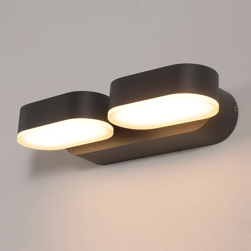 ACB Kansas Aplique exterior LED Negro 2x5,5W 3000K IP54 A202520N