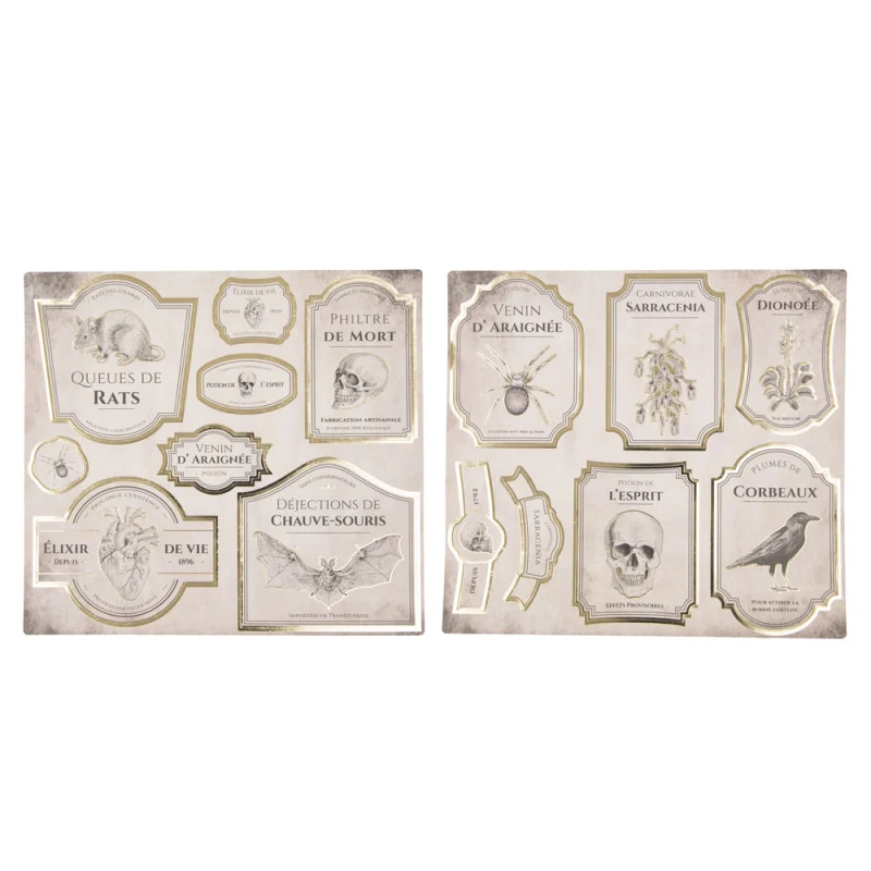 Adesivos para garrafas de poções vintage / 14 unidades.