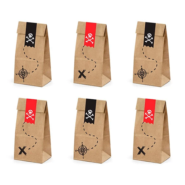 Bolsas Kraft pirata / 6 uds.