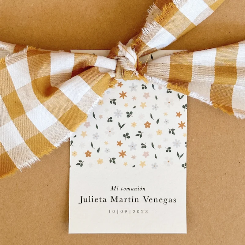 Etiqueta detalle con cinta Woodland / 6 uds.