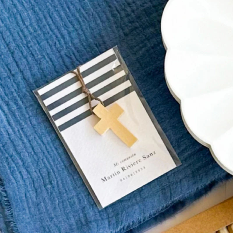 Collar cruz madera personalizada Velero / 6 uds.