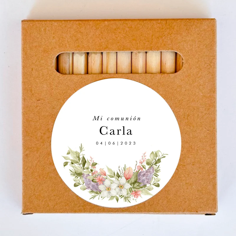 Cajita lápices personalizada pastel Spring