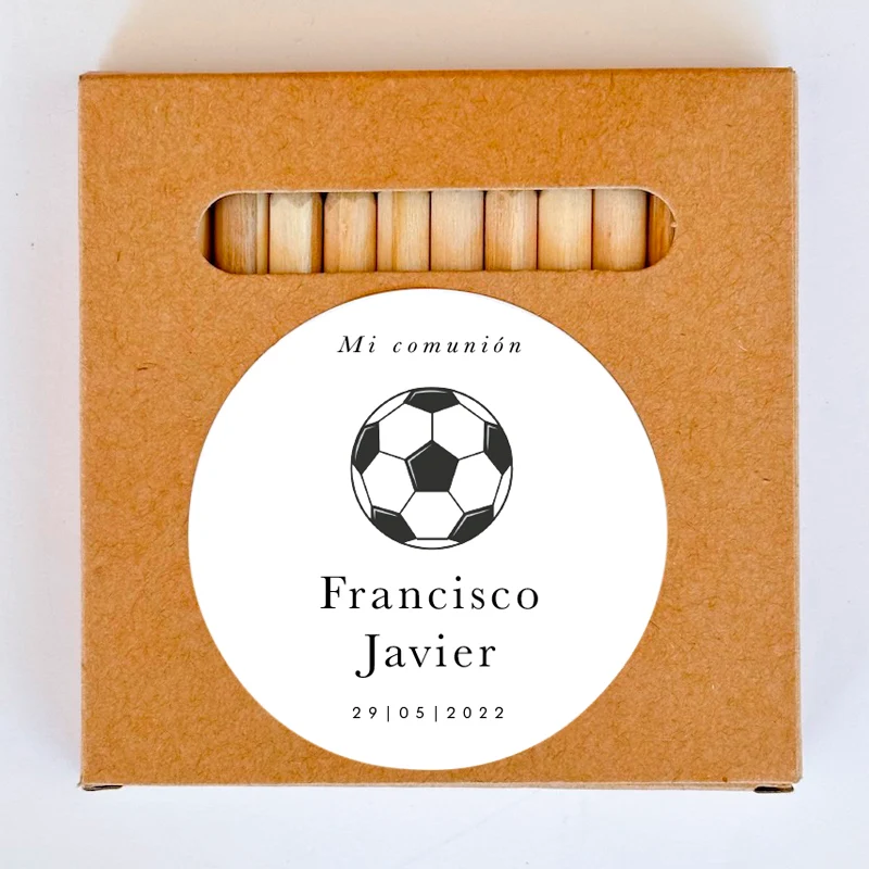 Cajita lápices personalizada fútbol
