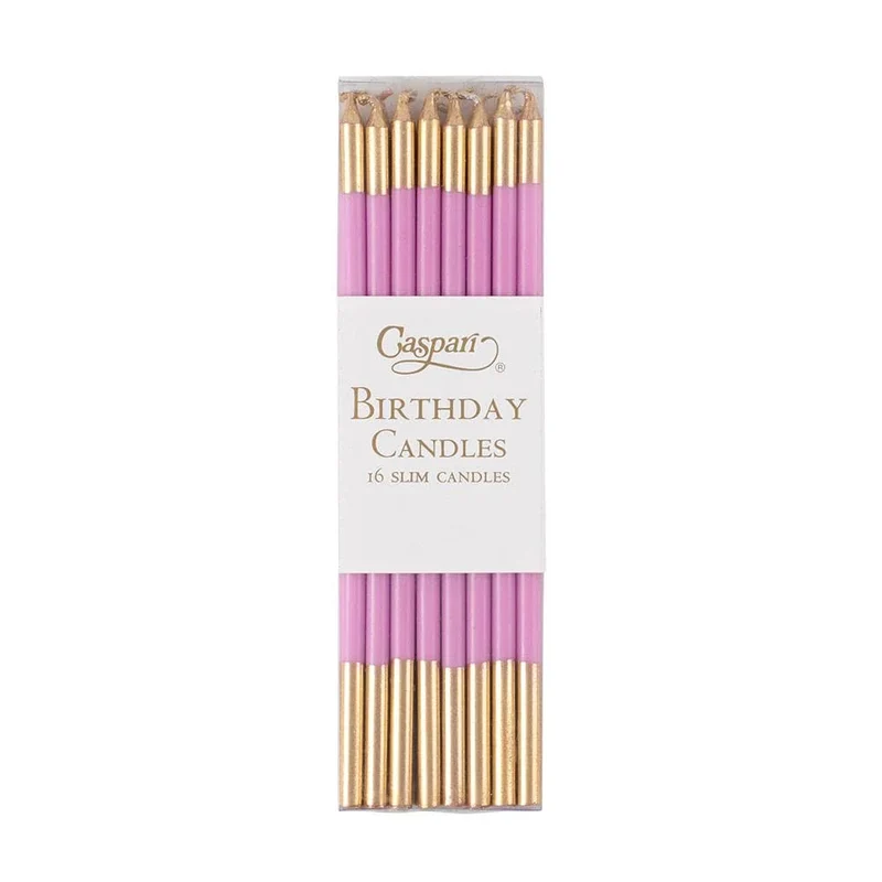 Velas largas bicolor rosa / 16 ud.