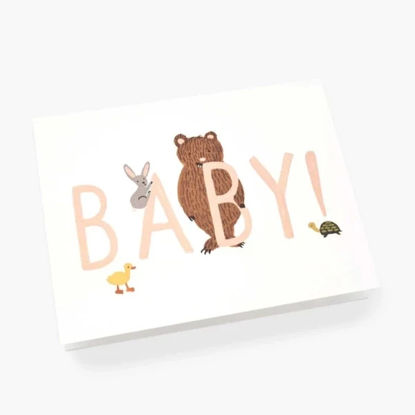 Tarjeta Baby animalitos melocotón R. Paper & Co