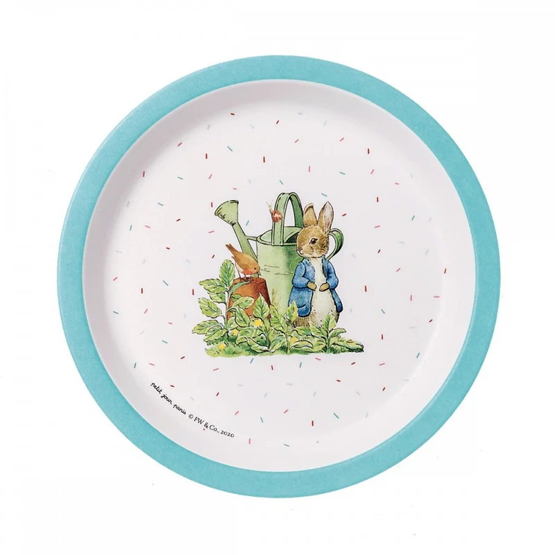 Plato melamina Peter Rabbit azul