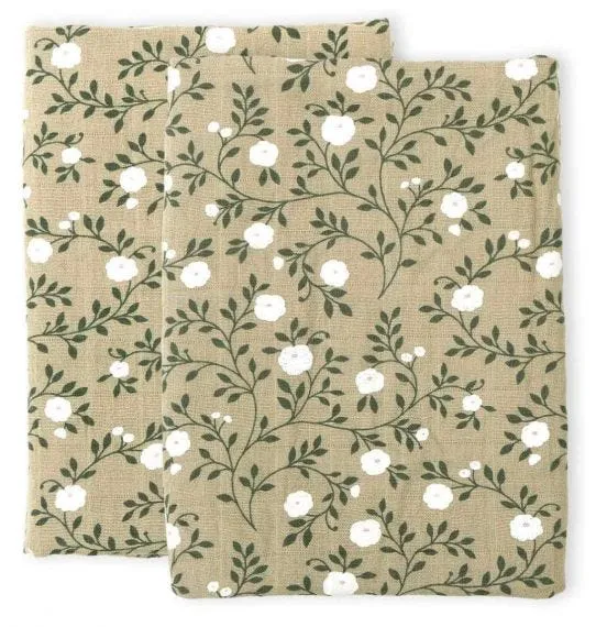 Muselina de algodón orgánico Dark sage / 2 uds.