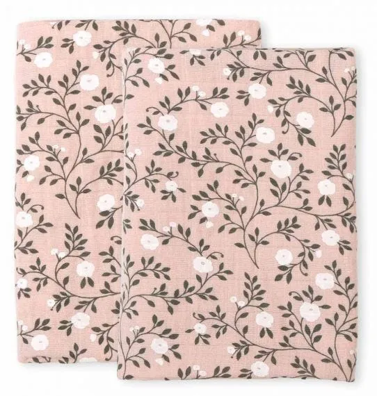 Musselina de algodão orgânico Dusty pink / 2 pcs.