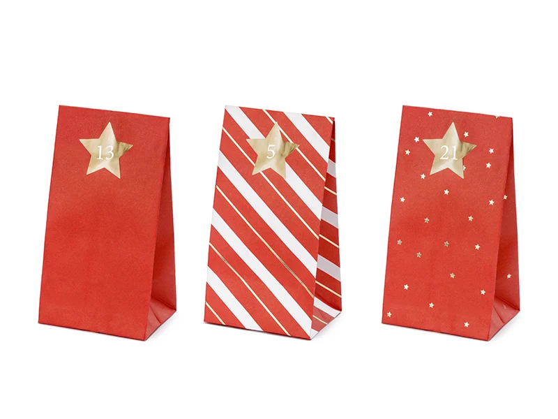 Kit Calendario de Adviento rojo y dorado DIY