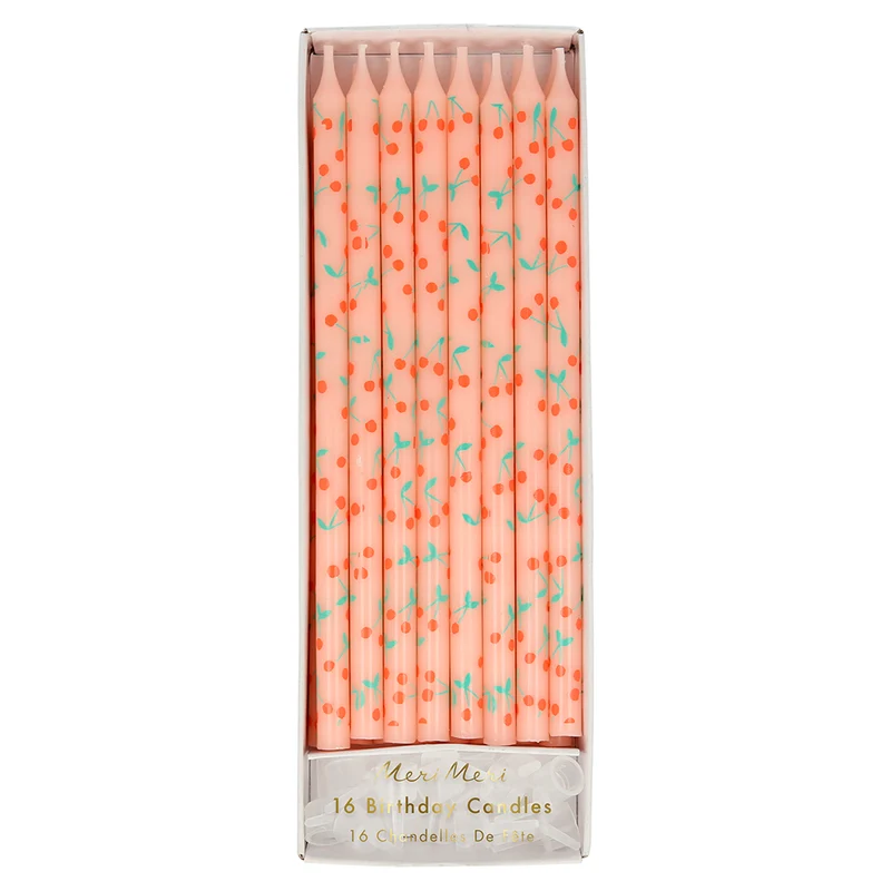 Velas impresas Cherry / 16 ud.