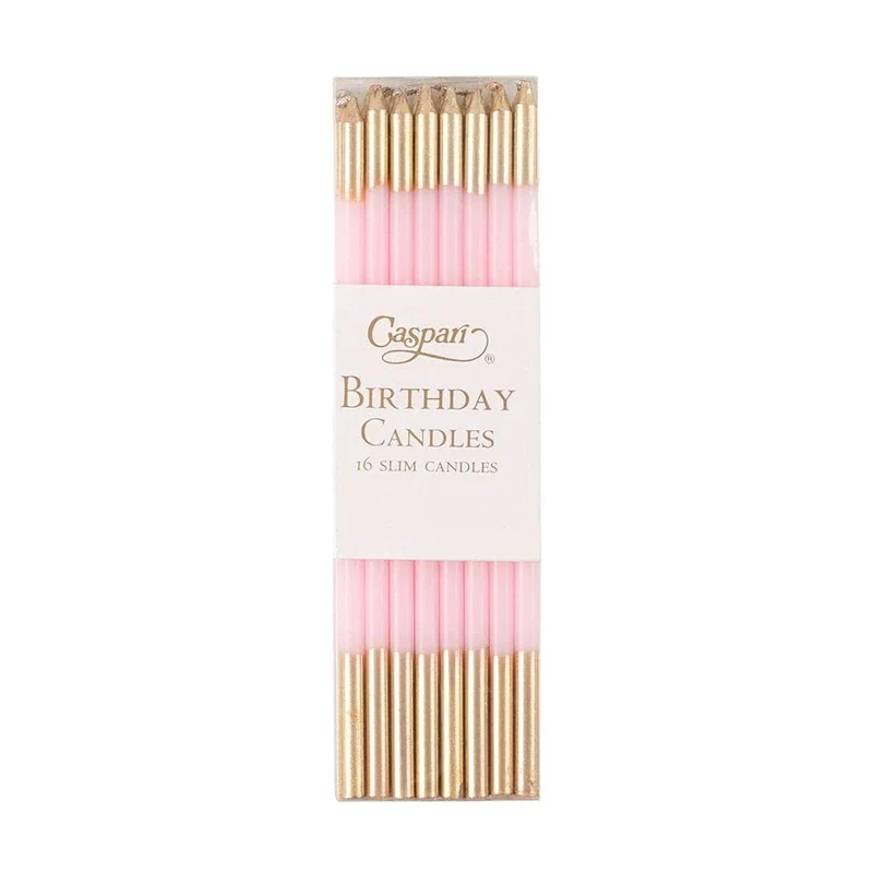 Velas compridas em pastel rosa bicolor/ 16 pcs.
