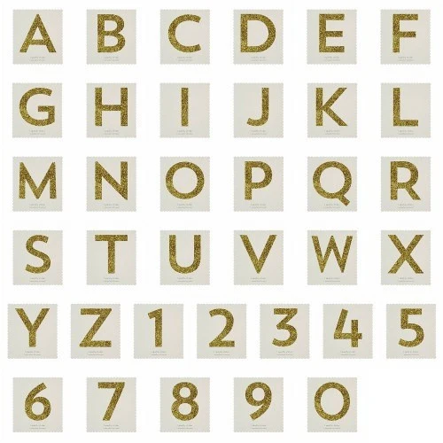 Autocolante de letras brilhantes