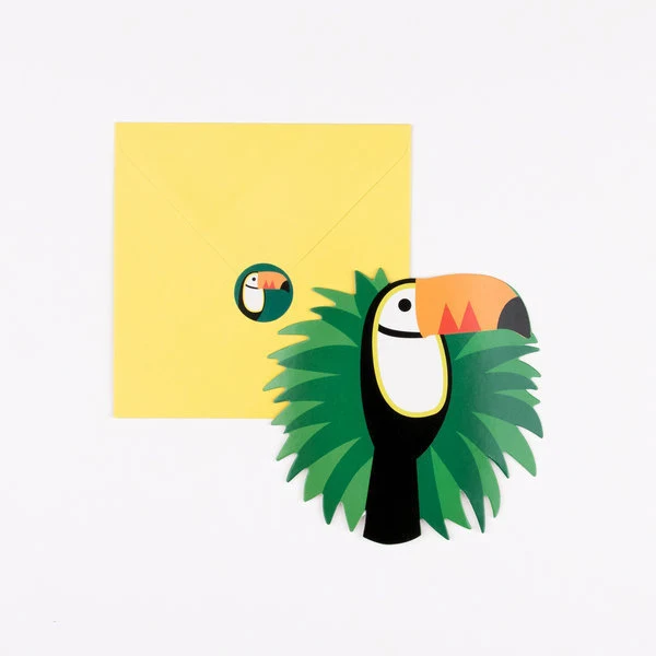 Invitación tucán tropical / 8 uds.